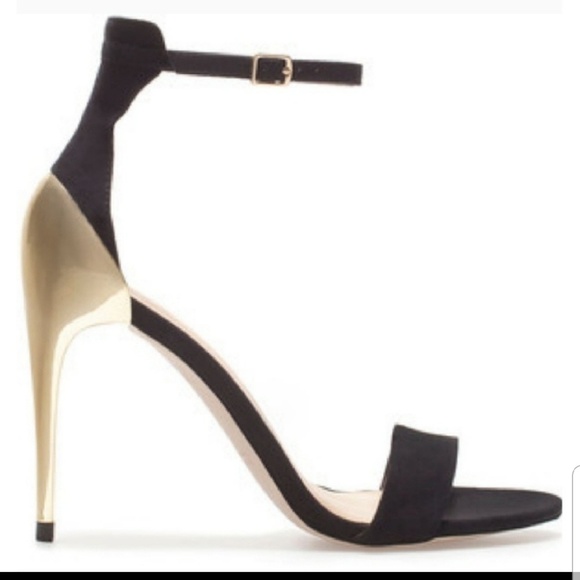 Zara Shoes - Zara basic stiletto gold heels